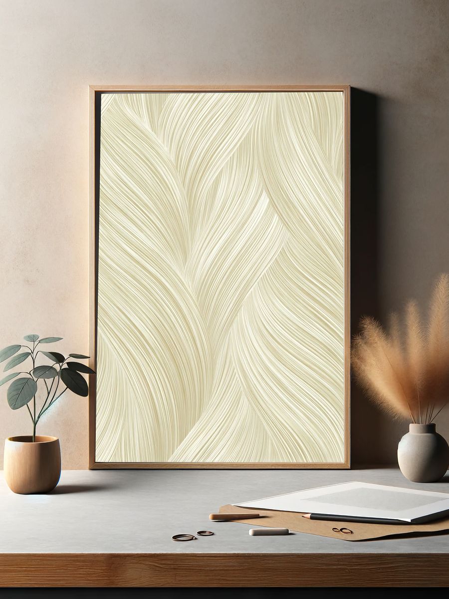 Elegant Waves — Minimalist Print. — room view 2