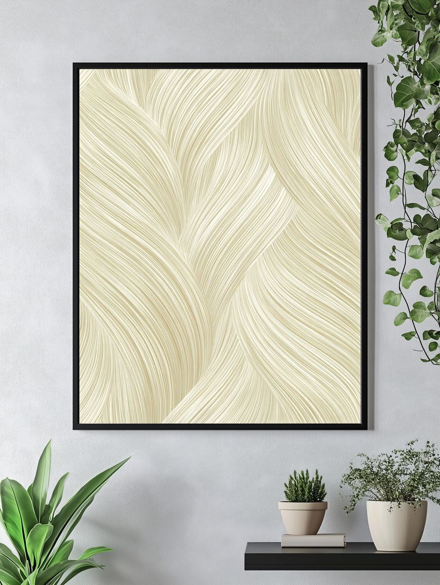 Elegant Waves — Minimalist Print. — room view 4