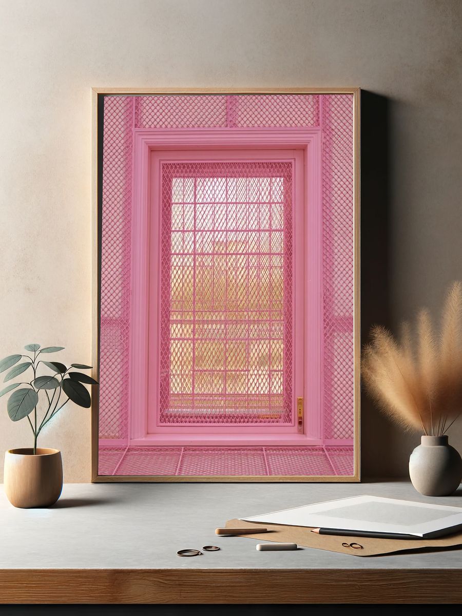 Pink Window — Minimalist Print. — room view 2