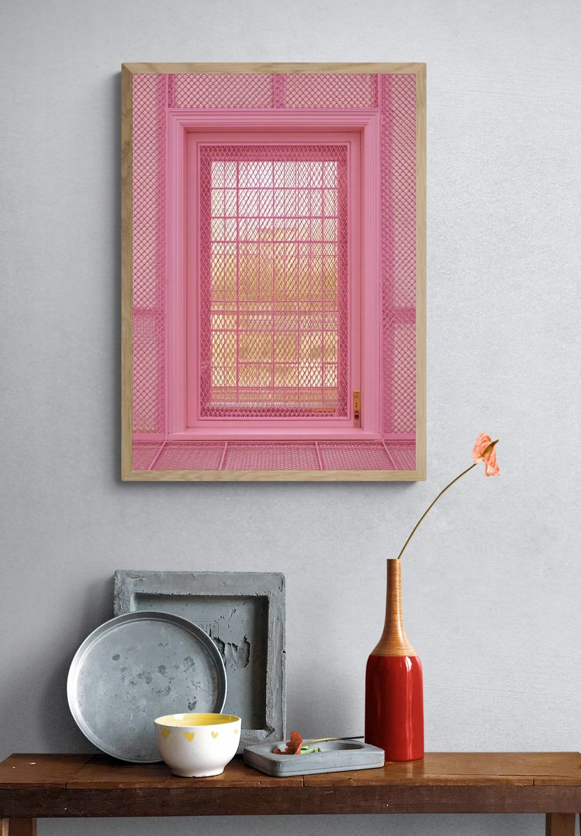 Pink Window — Minimalist Print. — room view 3