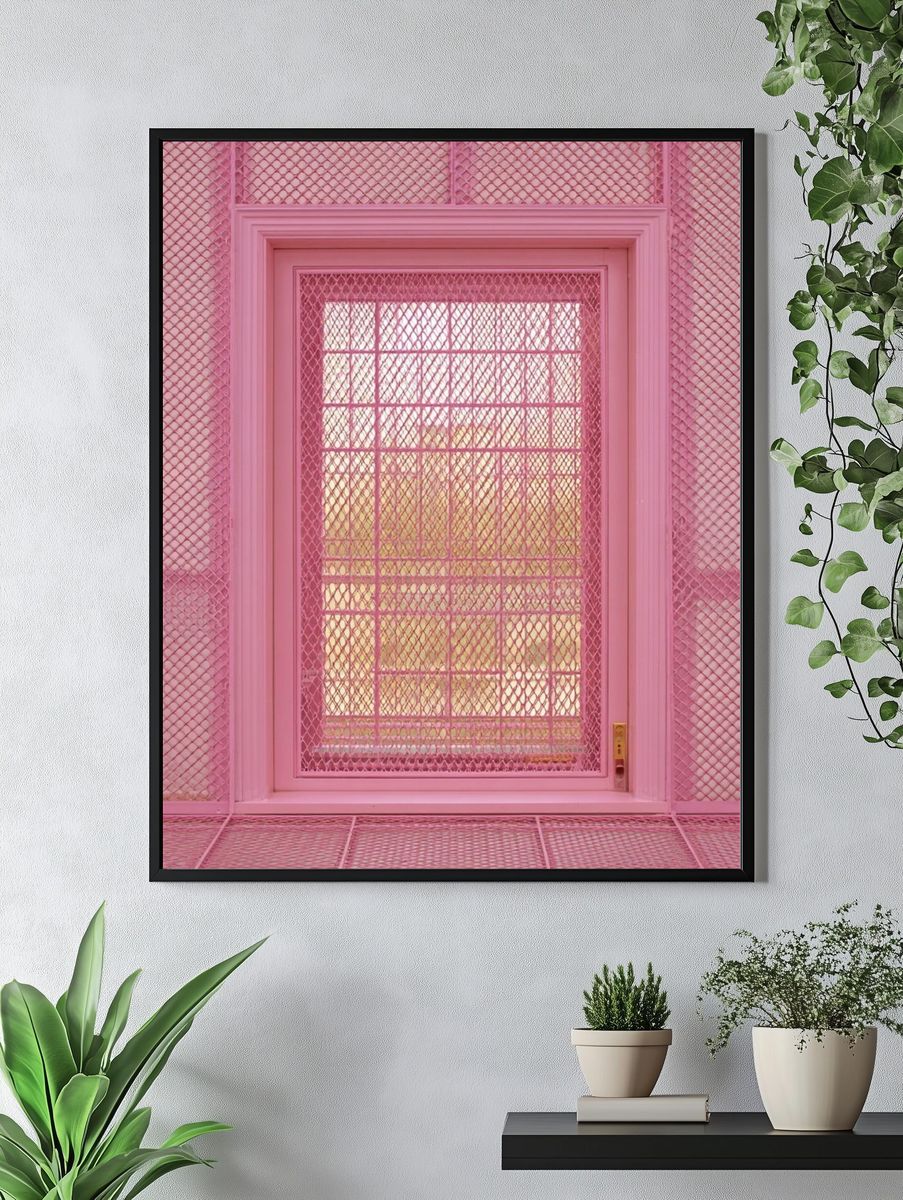 Pink Window — Minimalist Print. — room view 4