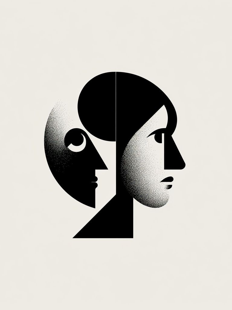 Dual Face Minimalist Print. poster — minimalist art