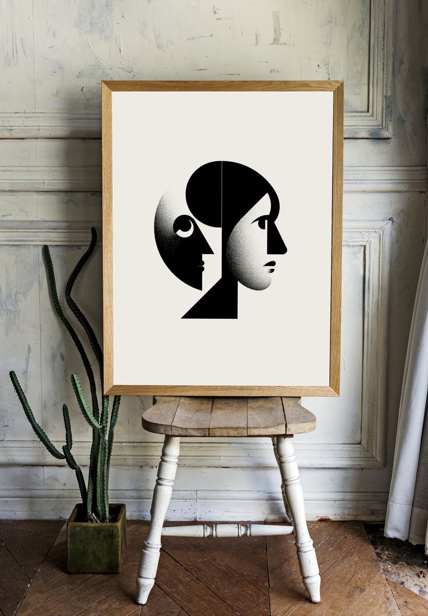 Dual Face Minimalist Print. room preview