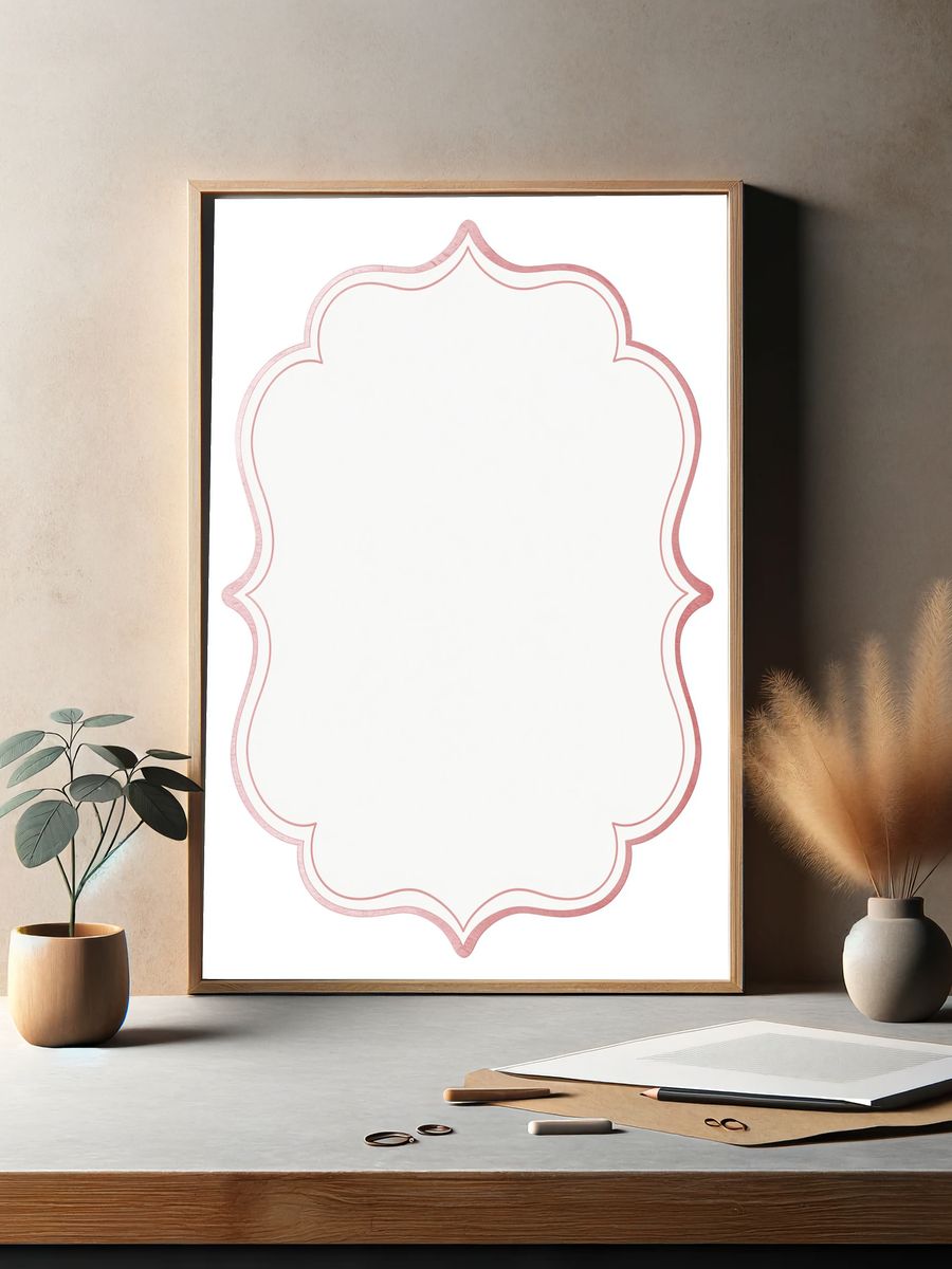 Pink Ornamental Frame Poster. — room view 2