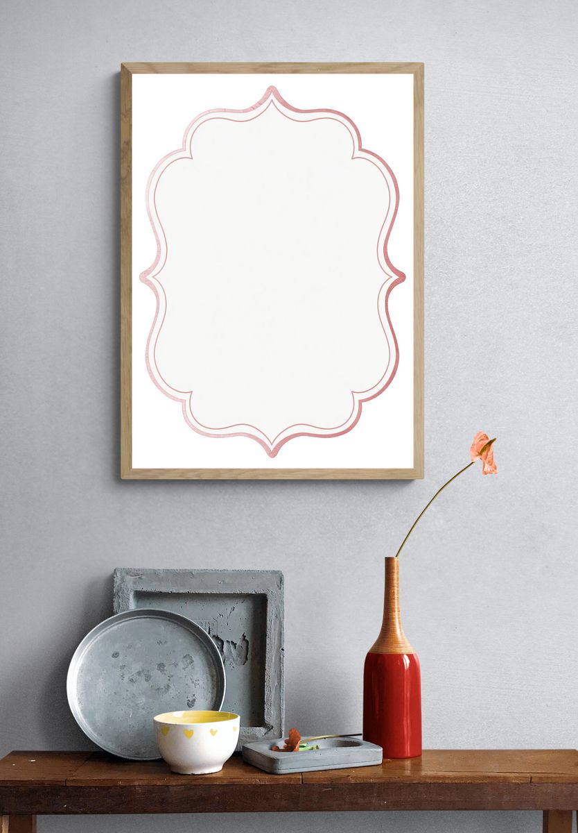Pink Ornamental Frame Poster. — room view 3