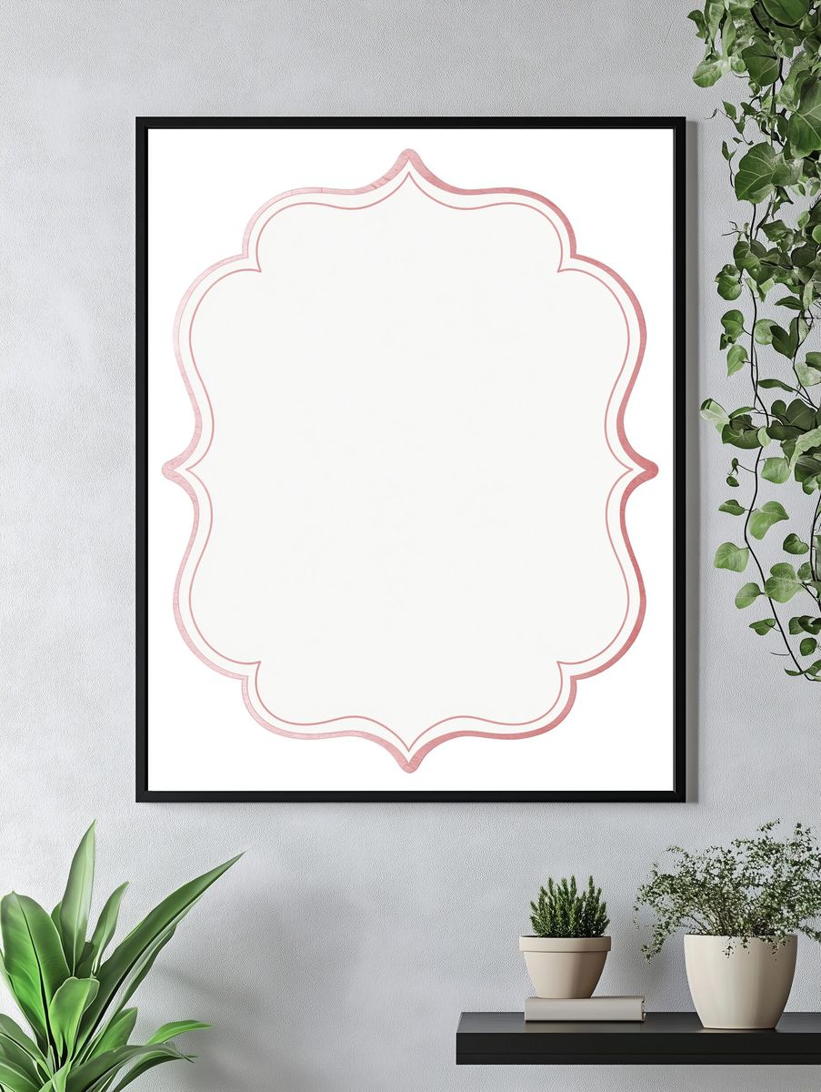 Pink Ornamental Frame Poster. — room view 4