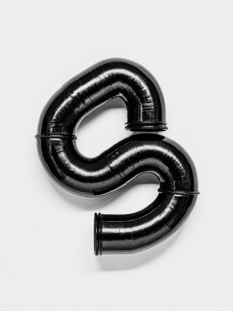 Black Pipe Sculpture Minimalist Print. poster detail