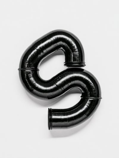 Black Pipe Sculpture Minimalist Print.