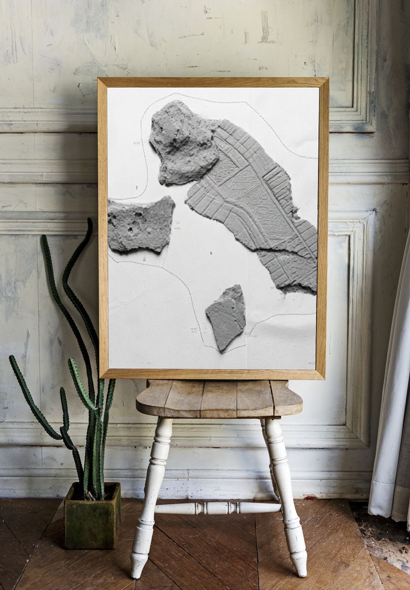 Fossil Fragment Study Print. — room view 1