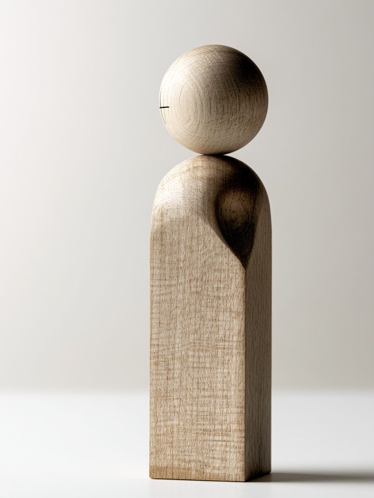 Wooden Figure Minimalist Print. poster — minimalist art