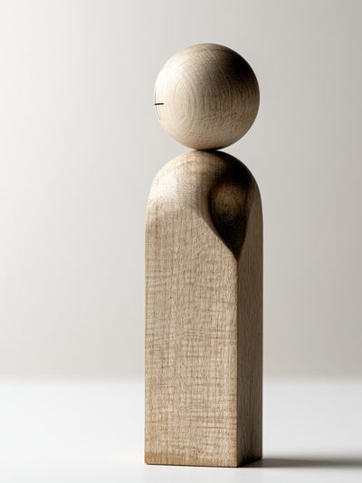 Wooden Figure Minimalist Print.
