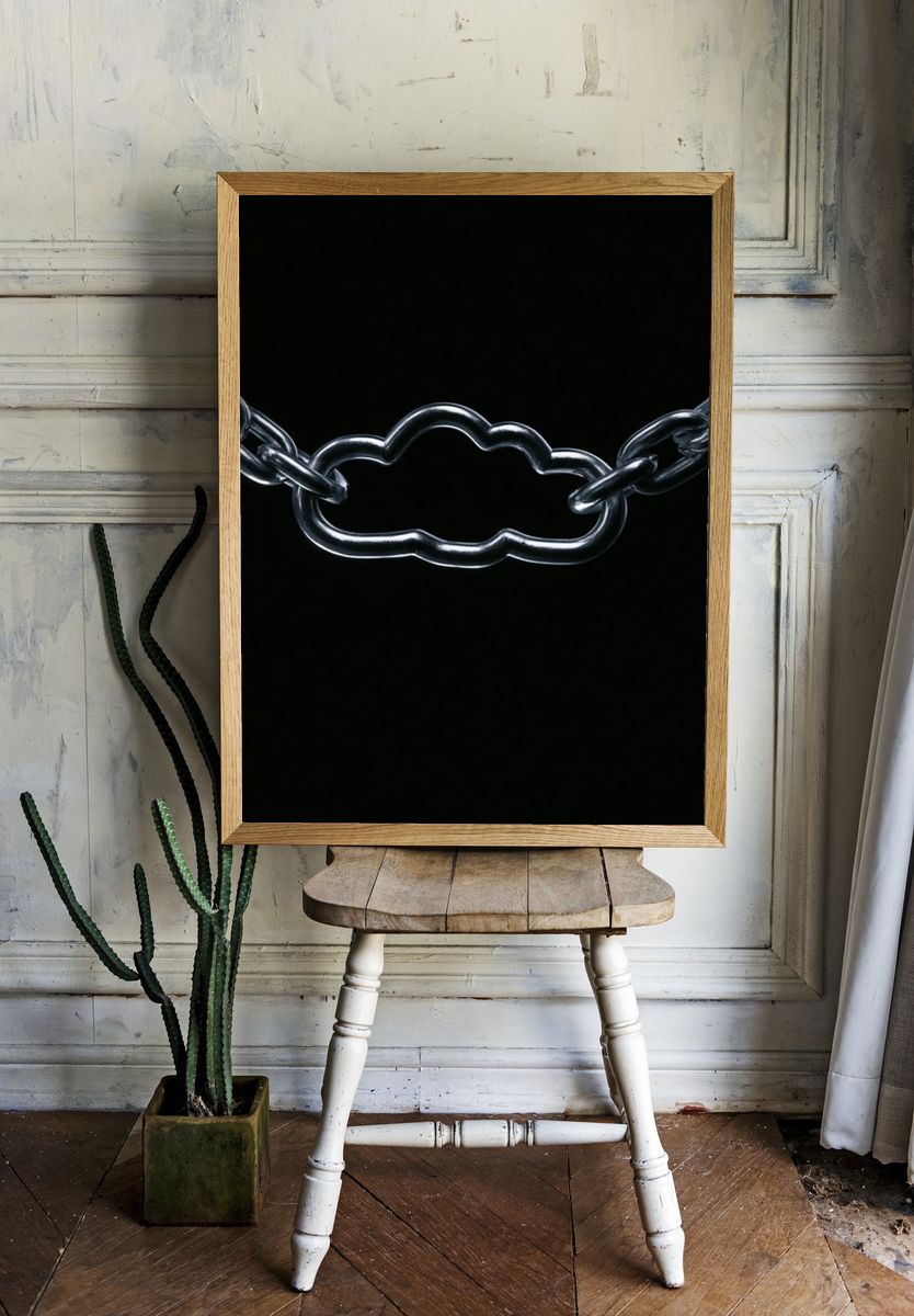 Cloud Chain Minimalist Print. room preview