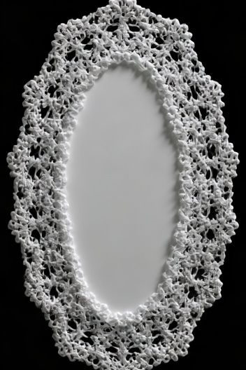 Lace Oval Mirror Minimalist Print. poster — minimalist art