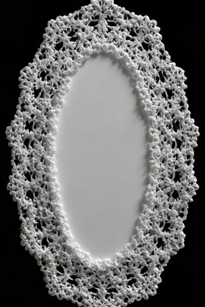 Lace Oval Mirror Minimalist Print. poster