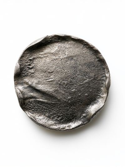 Textured Stone Disc Minimalist Print.