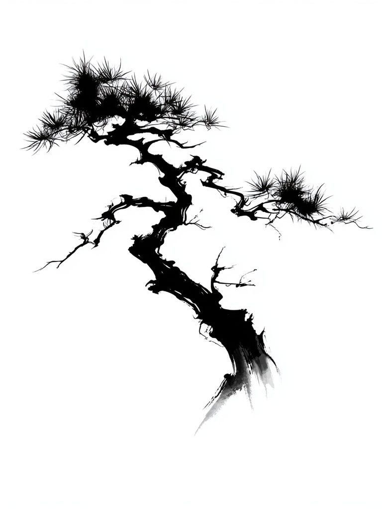 Bonsai Ink Minimalist Print. poster detail