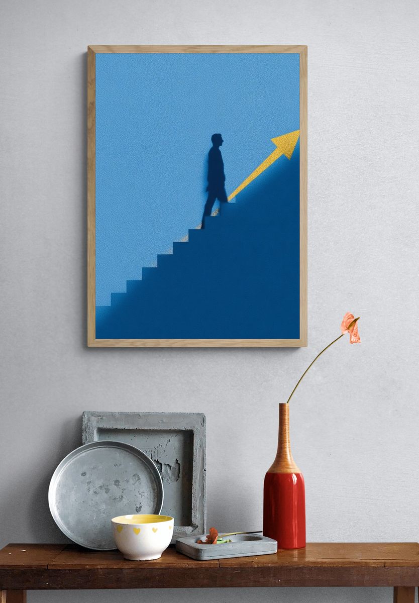 Upward Journey Minimalist Poster. — room view 3