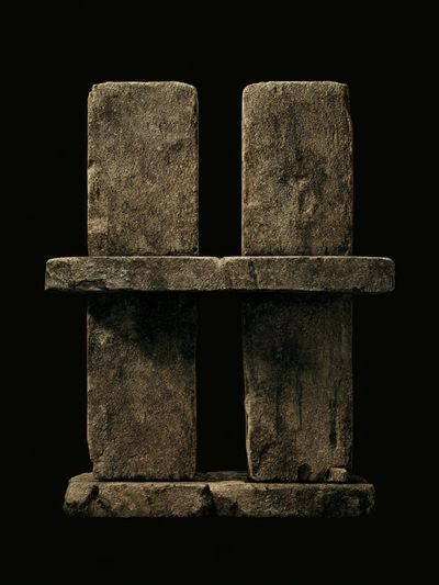 Stone Totem Minimalist Print.