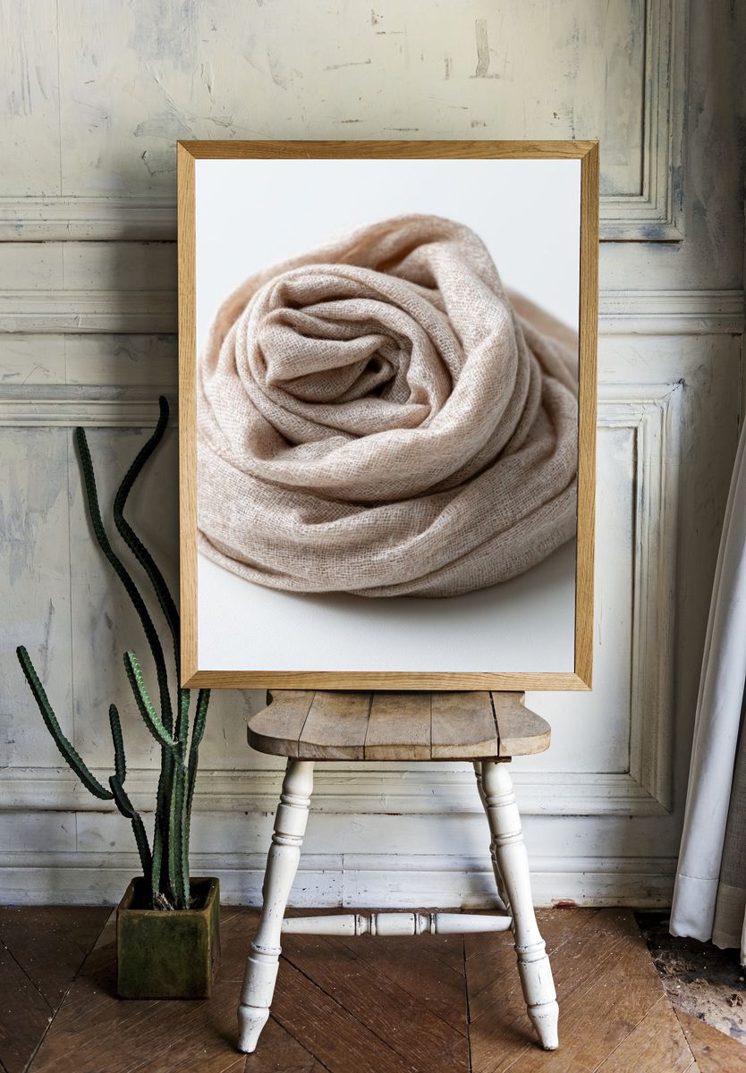 Neutral Linen Texture Poster. — room view 1
