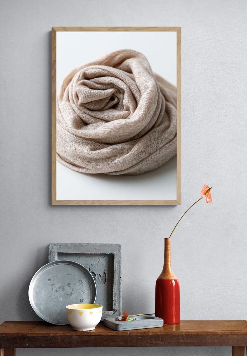 Neutral Linen Texture Poster. — room view 3
