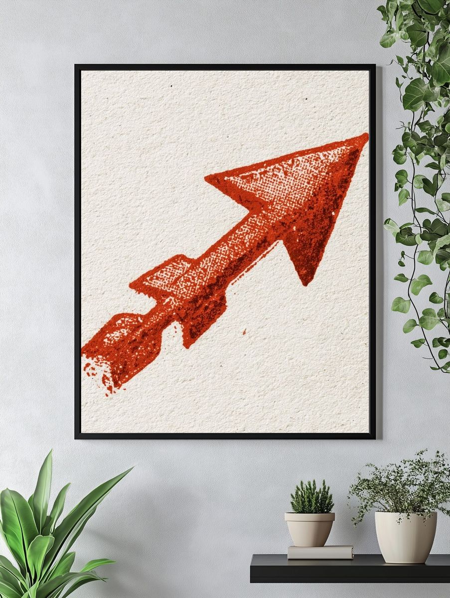 Red Arrow Minimalist Print. — room view 4