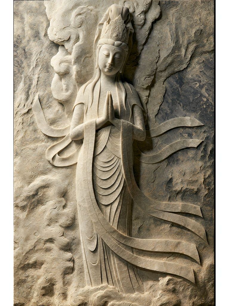 Buddhist Stone Relief Poster. poster detail