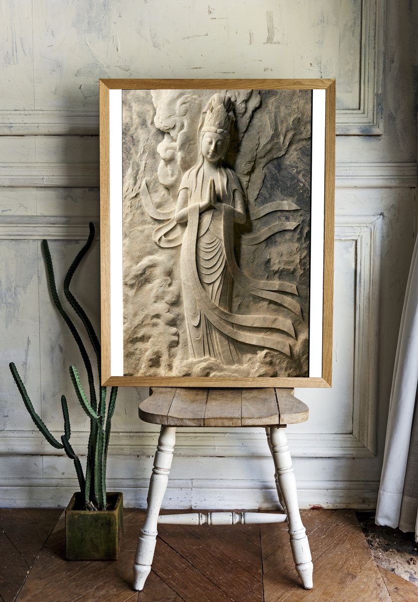 Buddhist Stone Relief Poster. room preview
