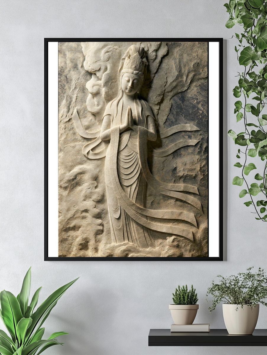 Buddhist Stone Relief Poster. — room view 4
