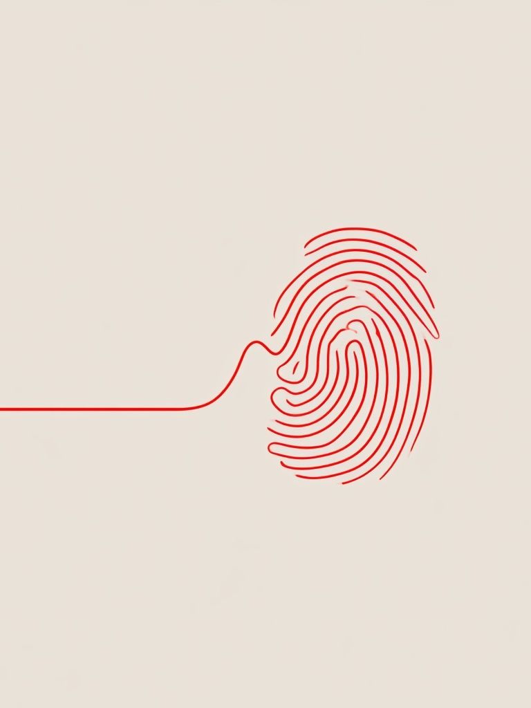 Fingerprint Line Art Poster. poster detail