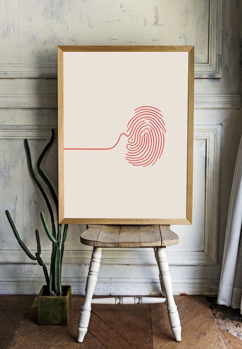 Fingerprint Line Art Poster. room preview