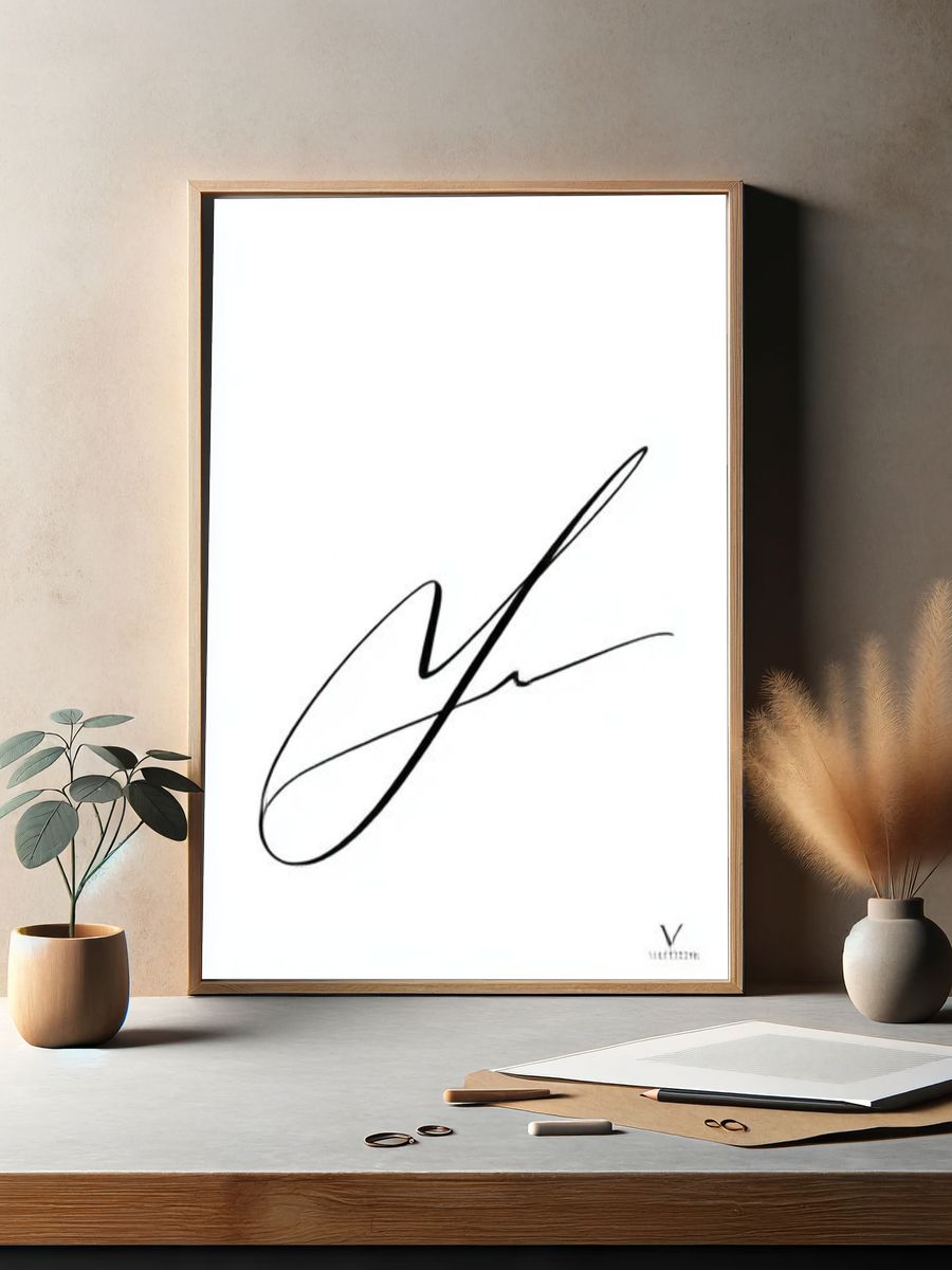 Minimalist Signature Line-Art Poster. — room view 2