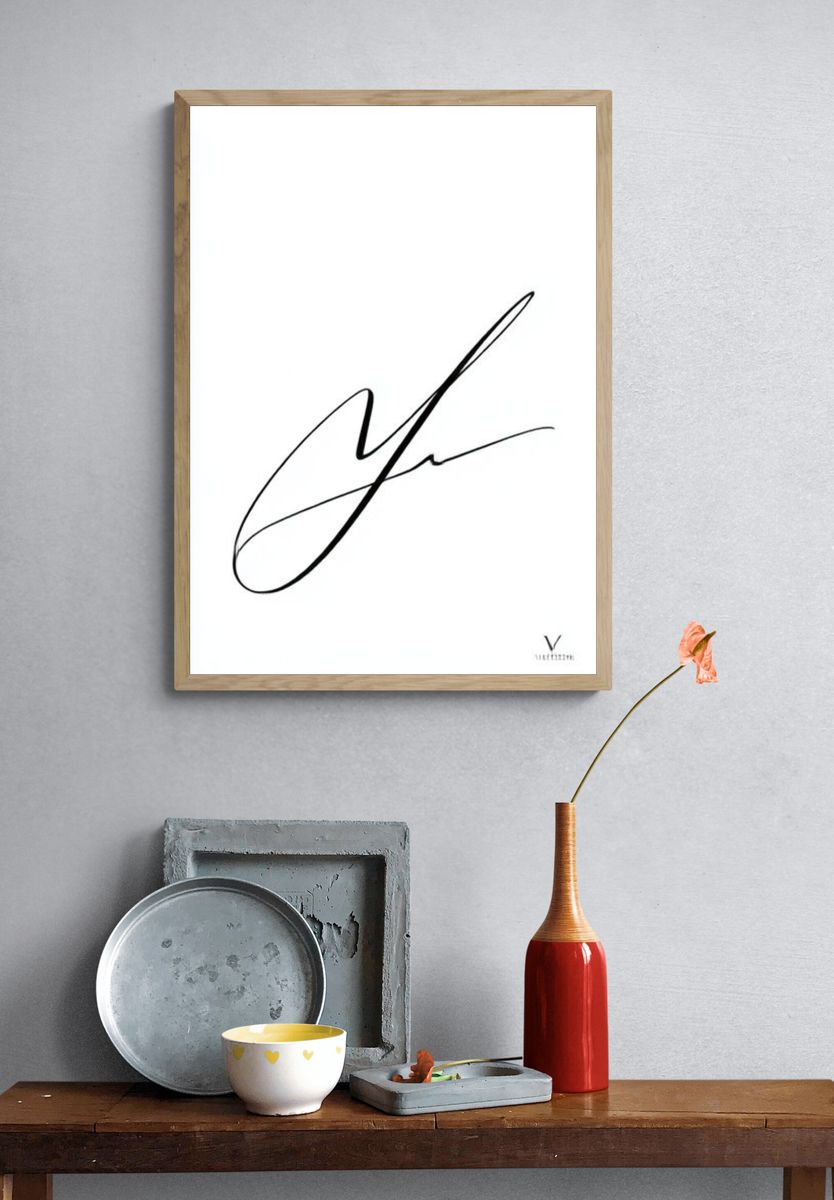 Minimalist Signature Line-Art Poster. — room view 3