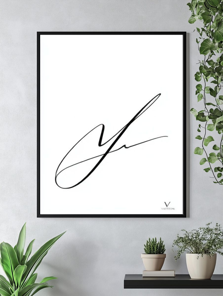 Minimalist Signature Line-Art Poster. — room view 4