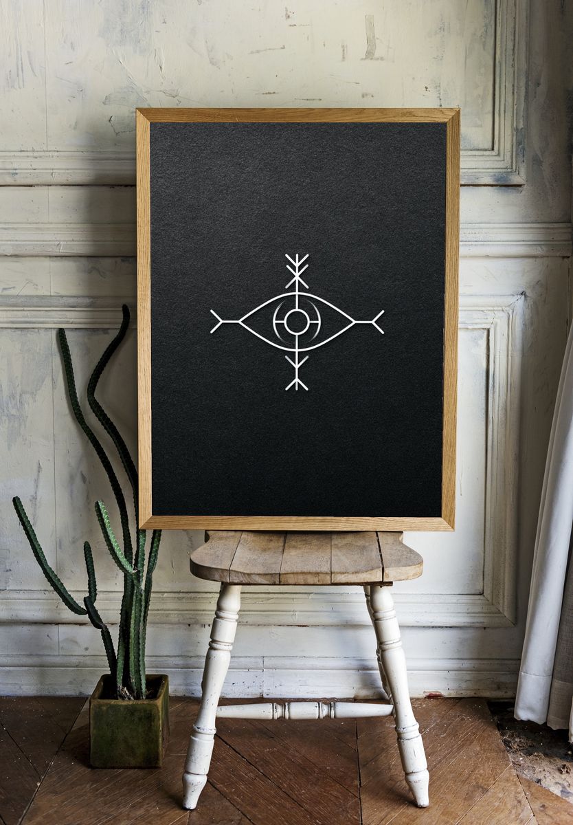 Runic Eye Minimalist Poster. room preview