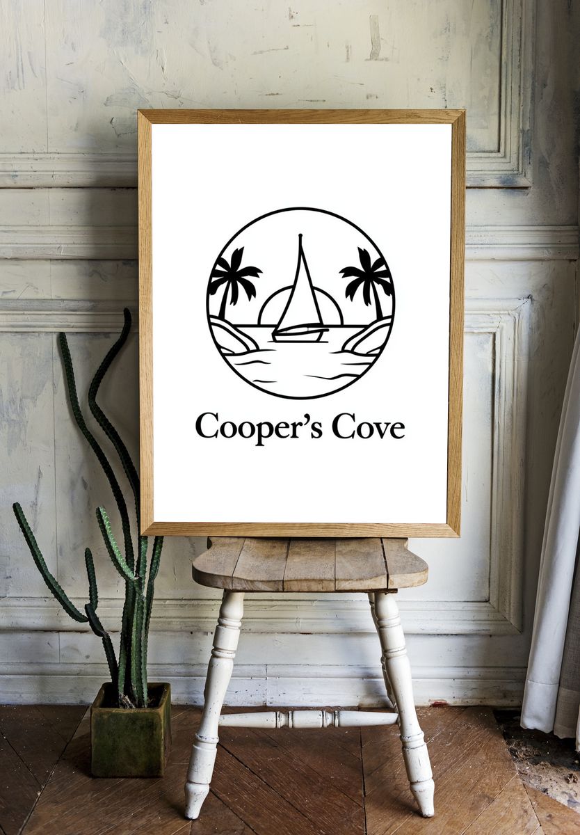 Cooper's Cove Sailboat Print. room preview
