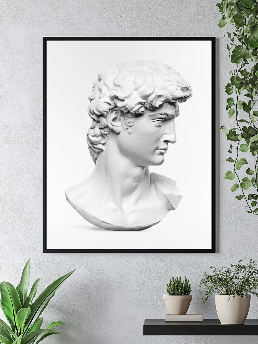 Michelangelo Buonarroti's David statue's head. — room view 4