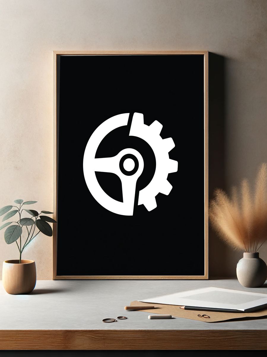 Steering Gear Minimalist Poster. — room view 2