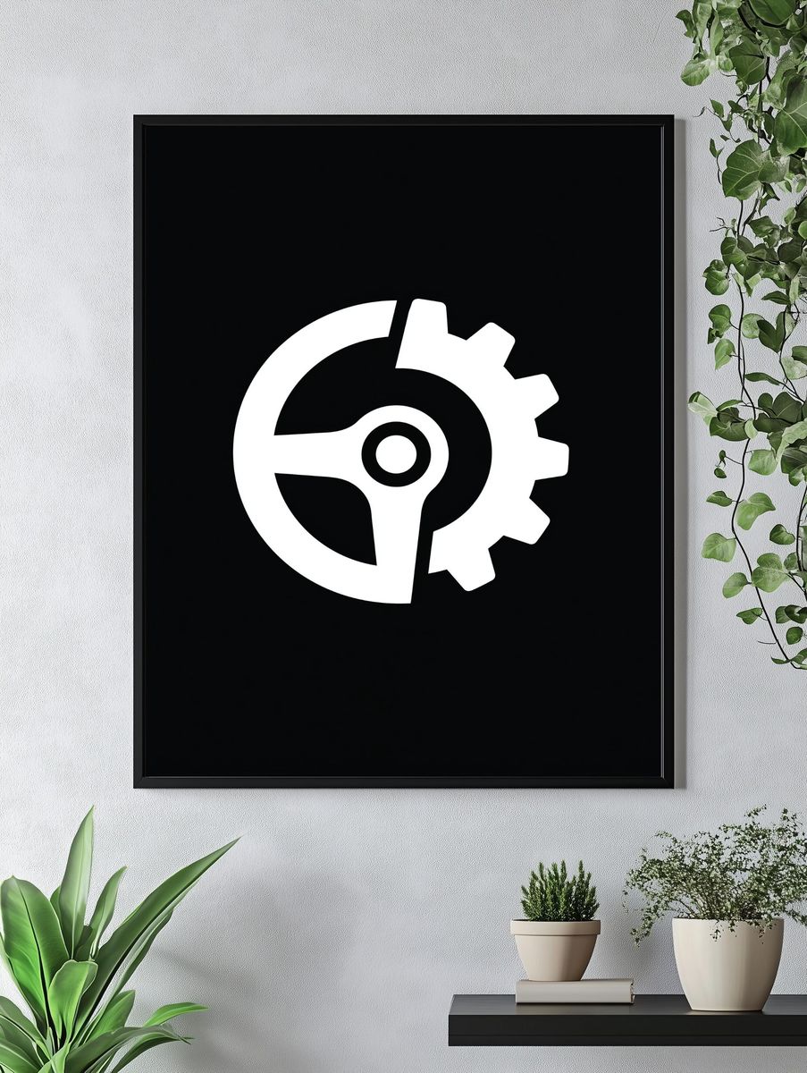 Steering Gear Minimalist Poster. — room view 4