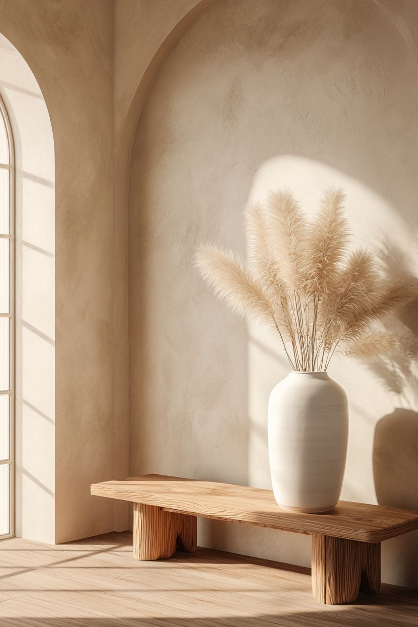 Minimalist Interior with Pampas Grass — Art Print. poster detail