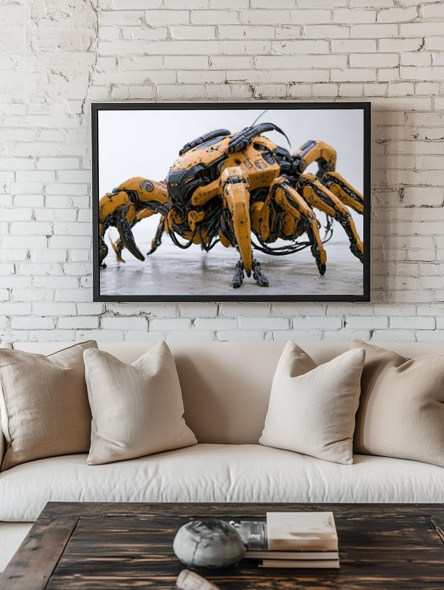 Mechanical Spider Illustration Poster. room preview