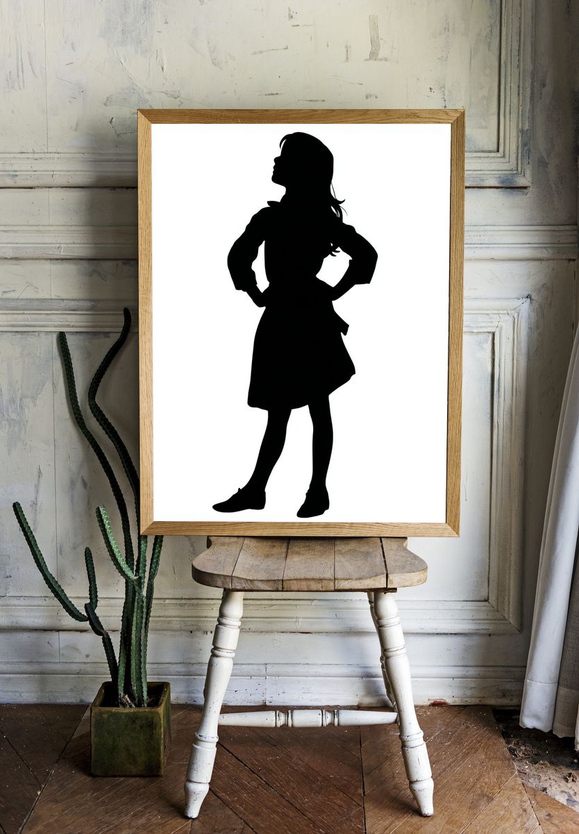 Girl Silhouette Minimalist Poster. — room view 1