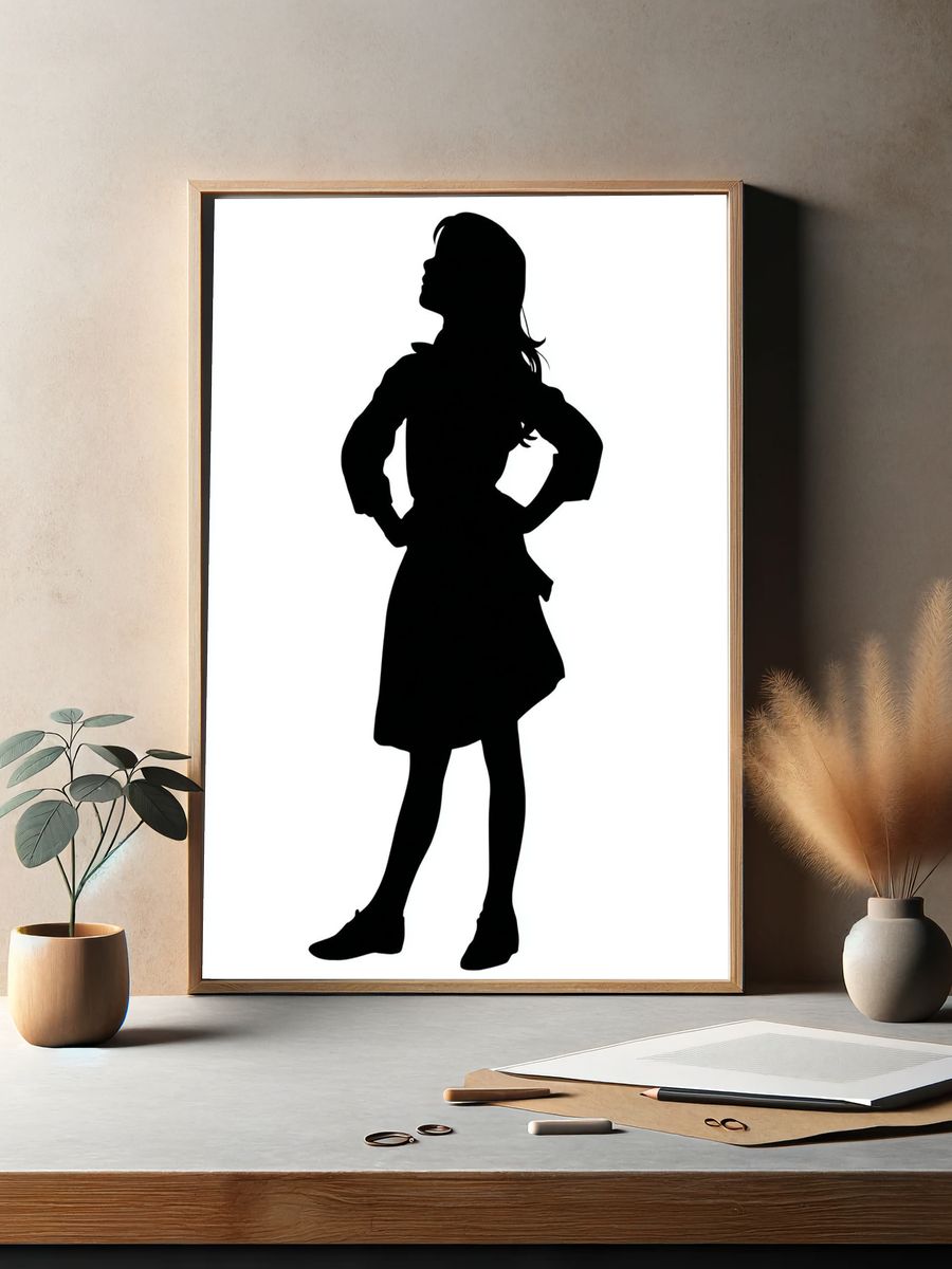 Girl Silhouette Minimalist Poster. — room view 2