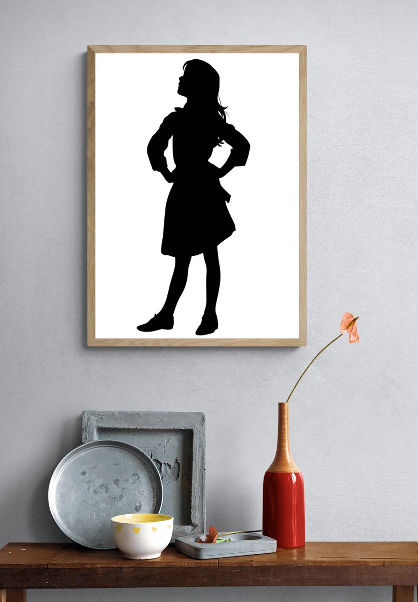 Girl Silhouette Minimalist Poster. — room view 3
