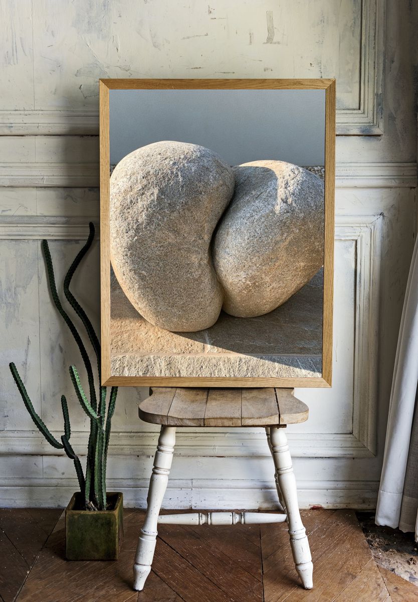 Stone Heart Sculpture Print. — room view 1