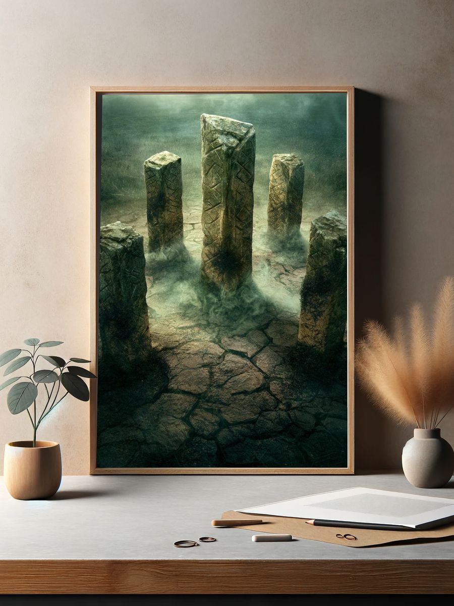 Mystic Stone Circle Illustration Poster. — room view 2