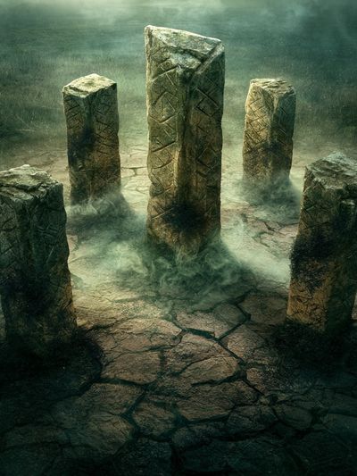 Mystic Stone Circle Illustration Poster. poster