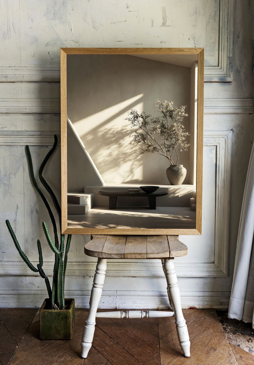 Sunlit Japandi Interior Print. room preview