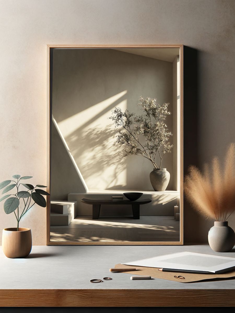 Sunlit Japandi Interior Print. — room view 2