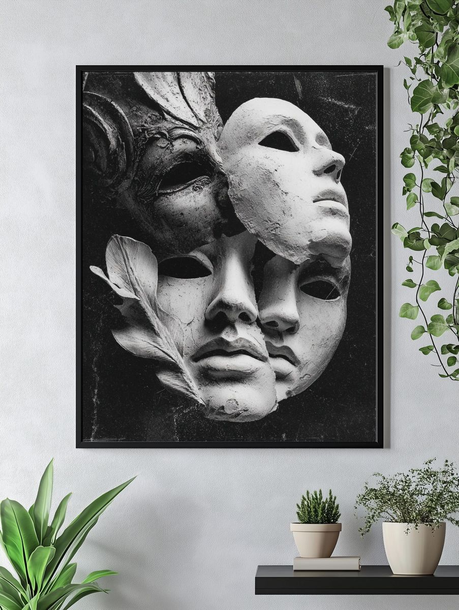 Abstract Mask Art Poster. — room view 4