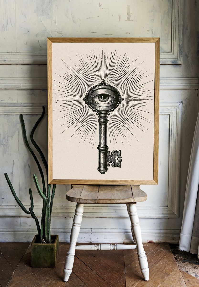 Mystic Eye Key Typography Print. — room view 1